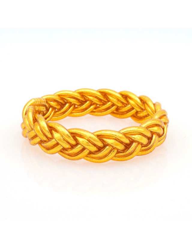 Jonc tibétain double tresse couleur doré