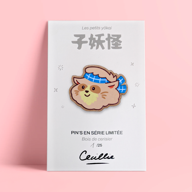 Pin's en bois Tanuki