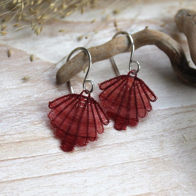 Boucles d'oreilles tissées en crin de cheval