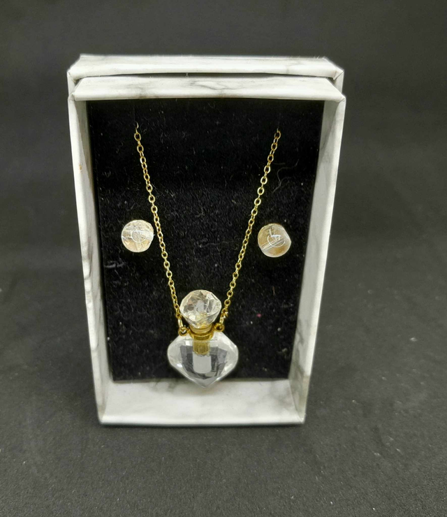 Pendentif bouteille cristal de roche  