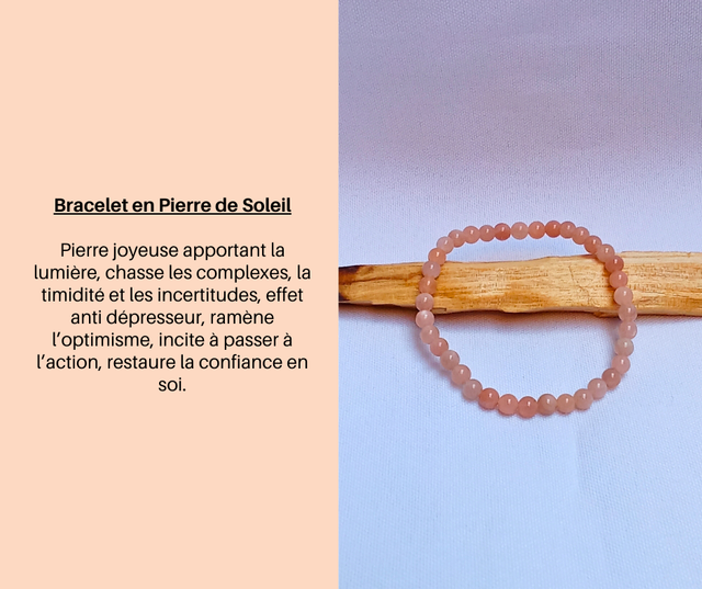 237- Bracelet en Pierre de Soleil- 4 mm