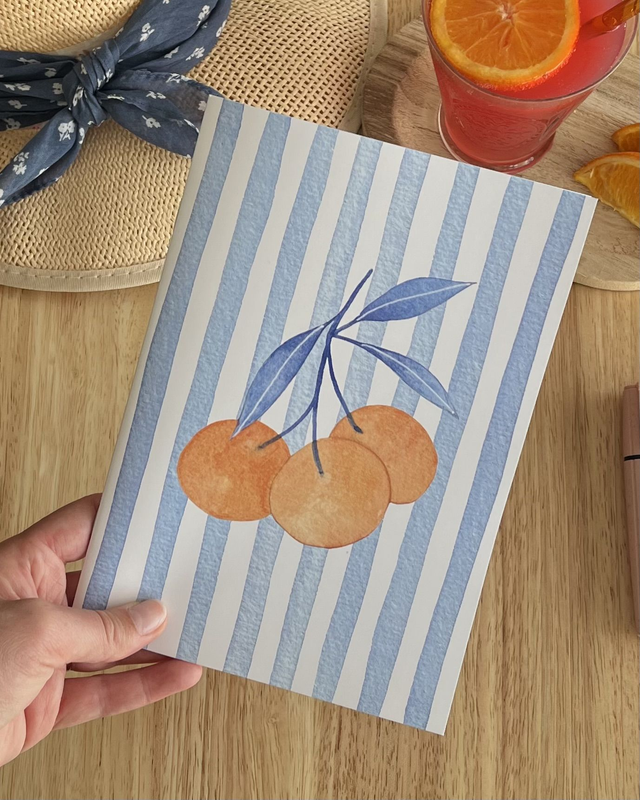 Carnet de notes Oranges – Illustration aquarelle