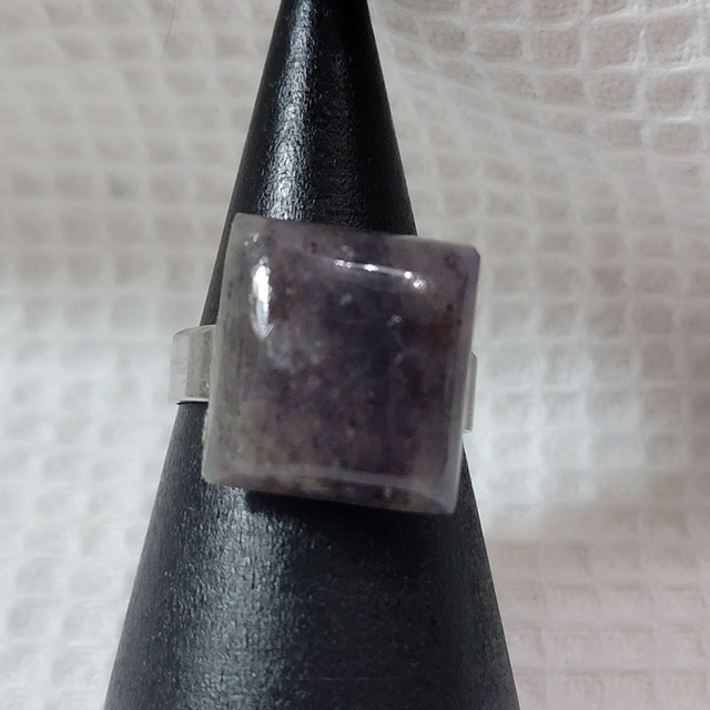 Bague Cordiérite (Iolite) acier inoxydable ajustable 2