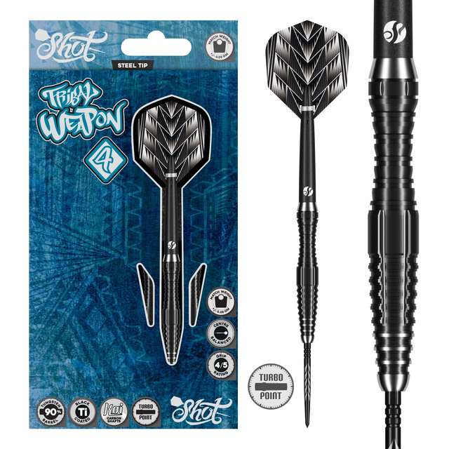Tribal Weapon 4 Series Steeldarts Set- 90% Tungsten Turbo Points