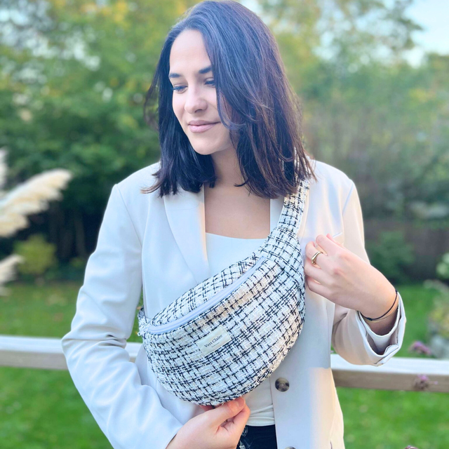 Sac banane en tweed 