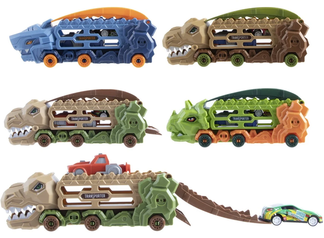 Camion Dino Transformable 2-en-1 – 19 cm avec 2 Véhicules