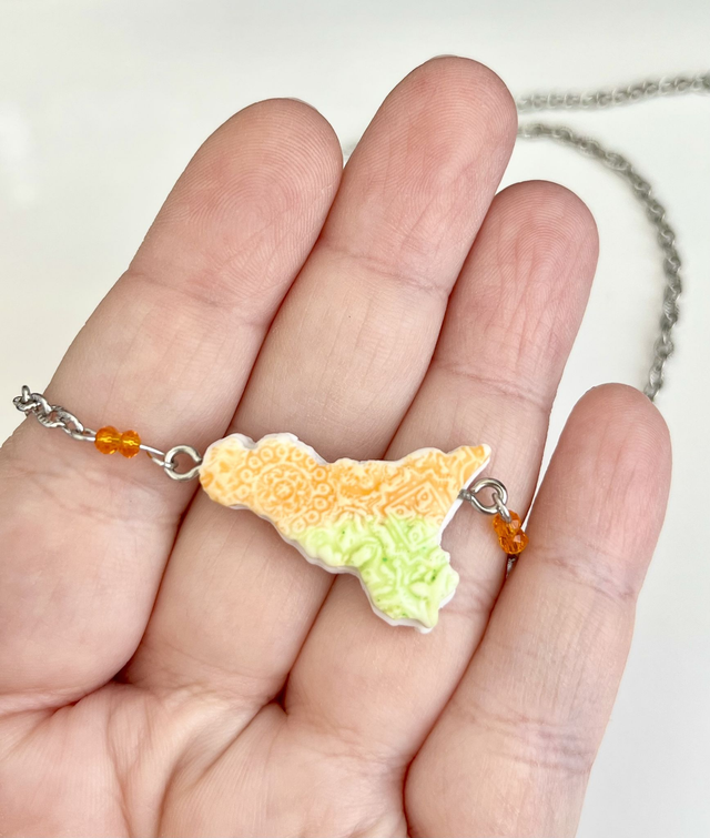 Collana Girocollo Sicilia con Maioliche in rilievo