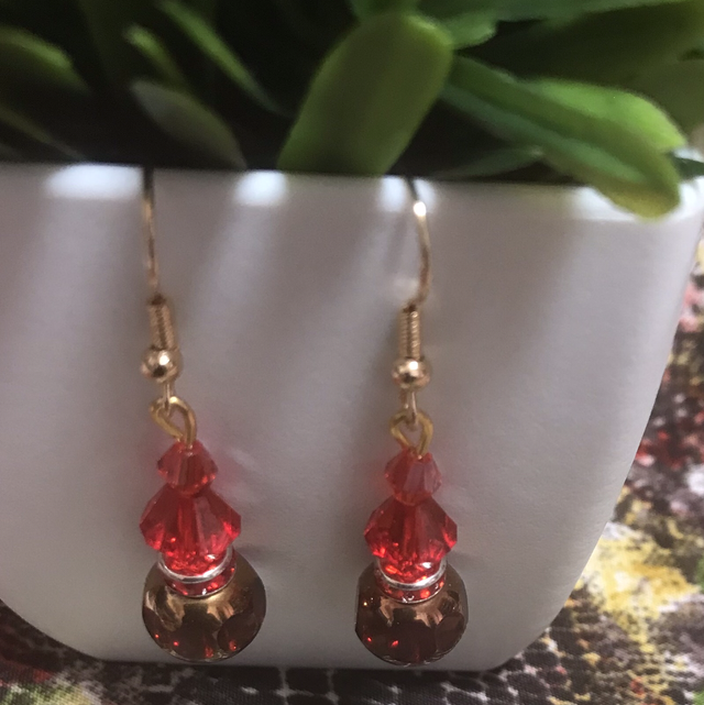 Red Dangling Earrings-RDE06