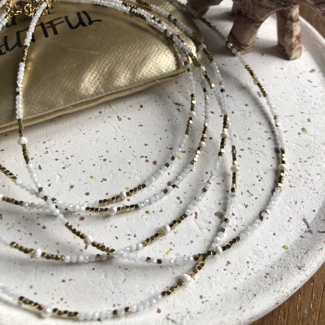 Collier Agate blanche 