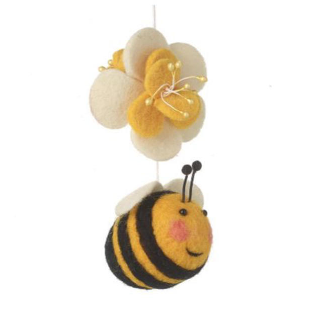 Felt Bee with Flower 