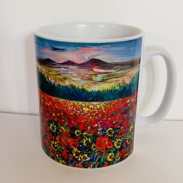 Mug- Eildons With Poppies