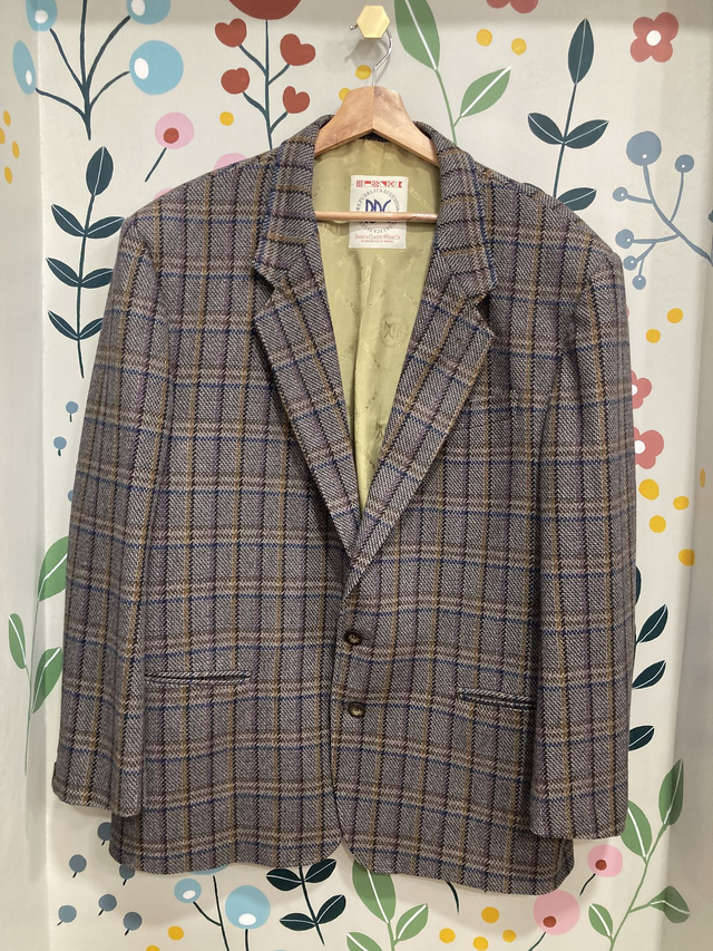 Giacca a quadri in lana
