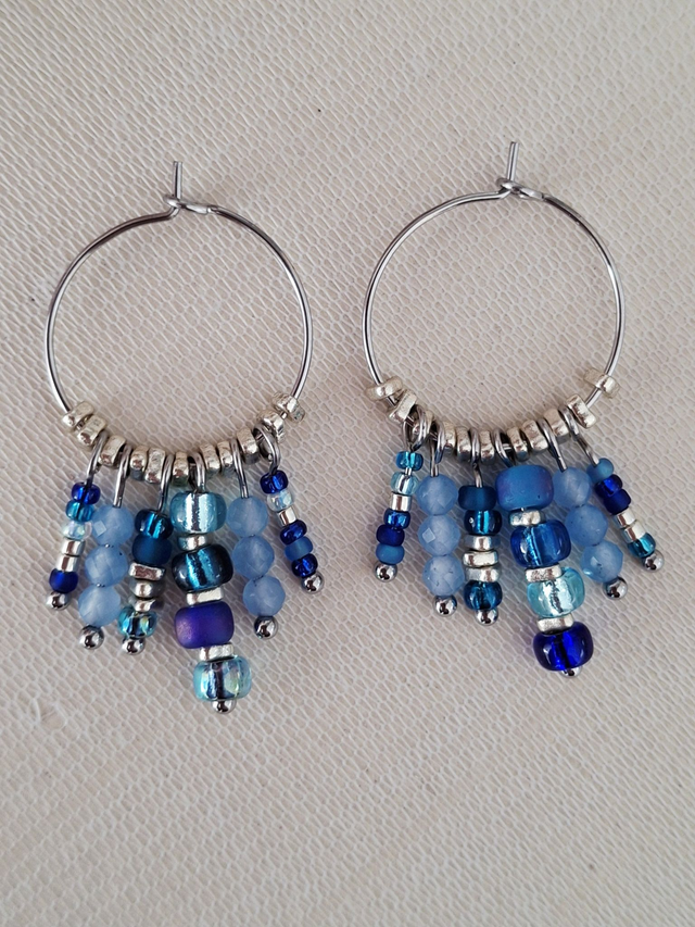 Créoles Osiris - bleu argenté