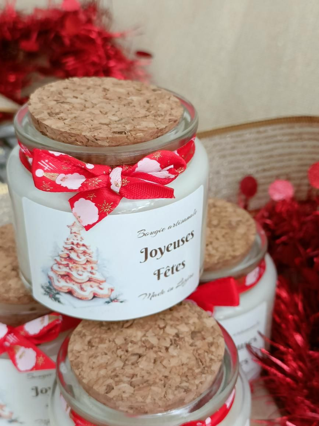 Bougie de Noël flacon verre