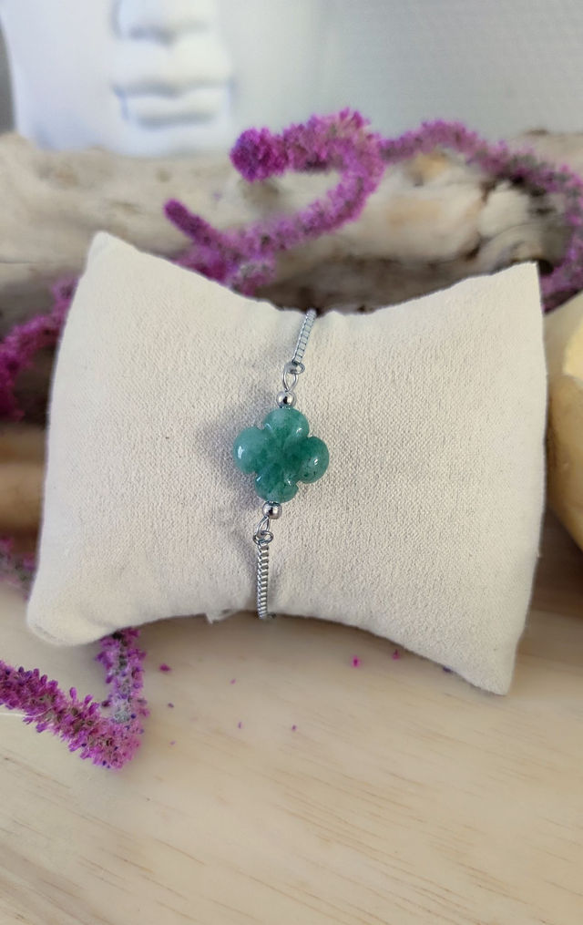 Bracelet Trèfle Aventurine verte