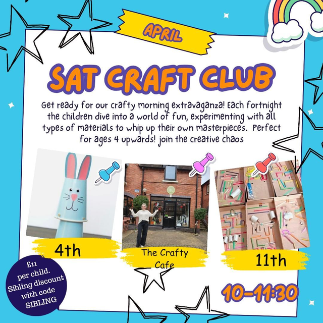 APRIL Saturday Craft Club 10am 