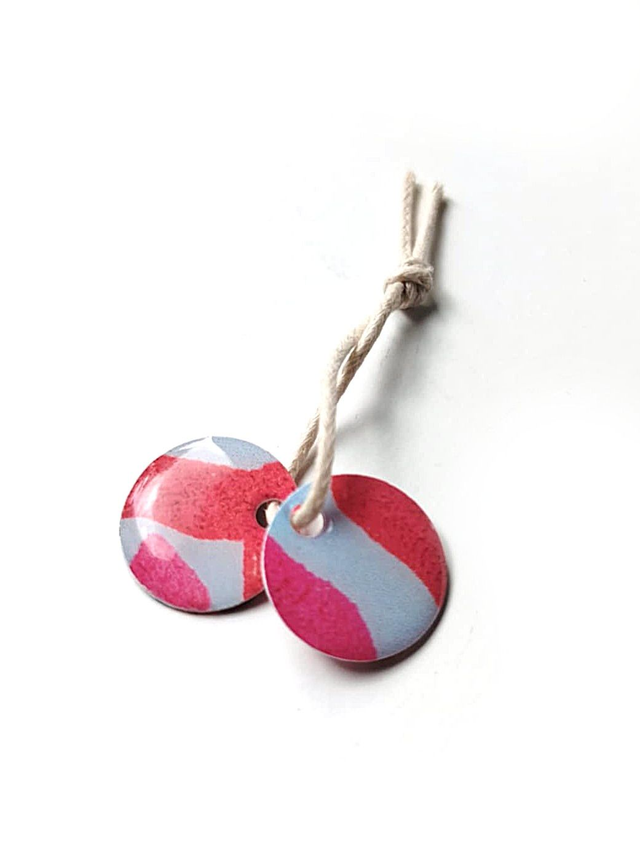 Pampilles Upcyclées Réversibles en Cartes et Papier Recyclés pour créoles - Acidulées