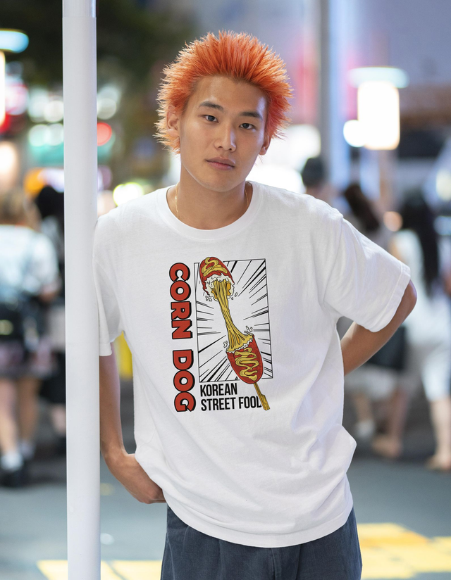 T-shirt CornDog 핫도그 - UNISEXE BLANC