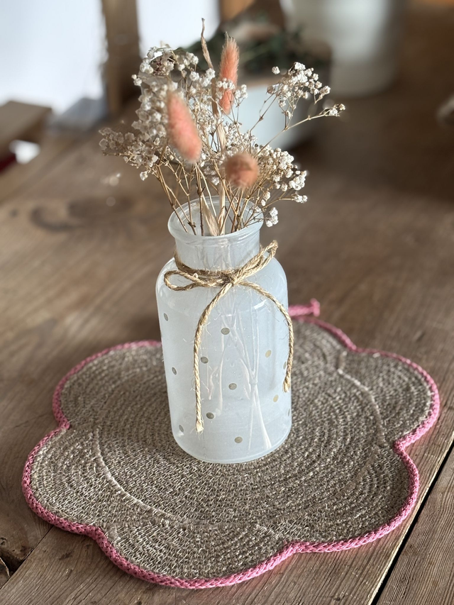 Dessous de plat décoratif tresse jute forme Fleur