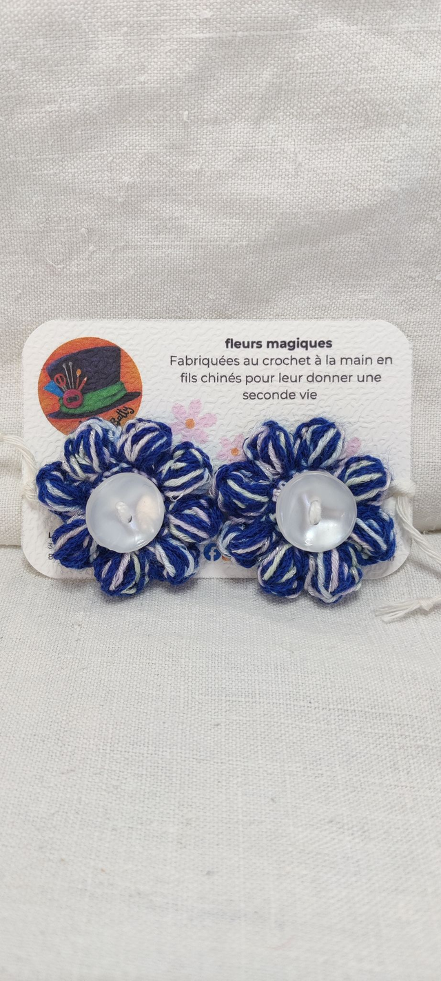 Petits Pas Fleuris Vichy Bleu Marine