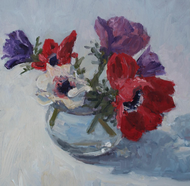 Anemones in a small vase