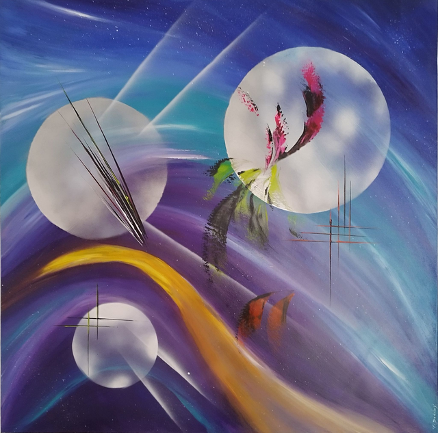 tableau art abstrait – art contemporain moderne – peinture abstraite acrylique fluo