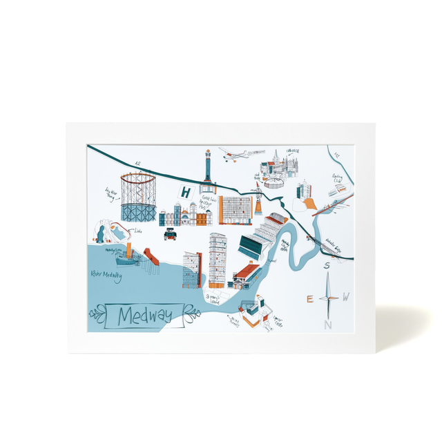 Medway map print