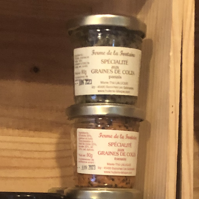 Tartinade légume, colza et graine de colza, huilerie Laluque, pot de 90g