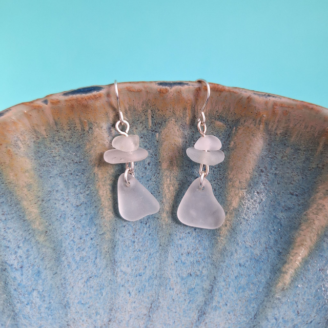 Sirène - boucles d'oreilles de plage en argent (plusieurs couleurs disponibles)