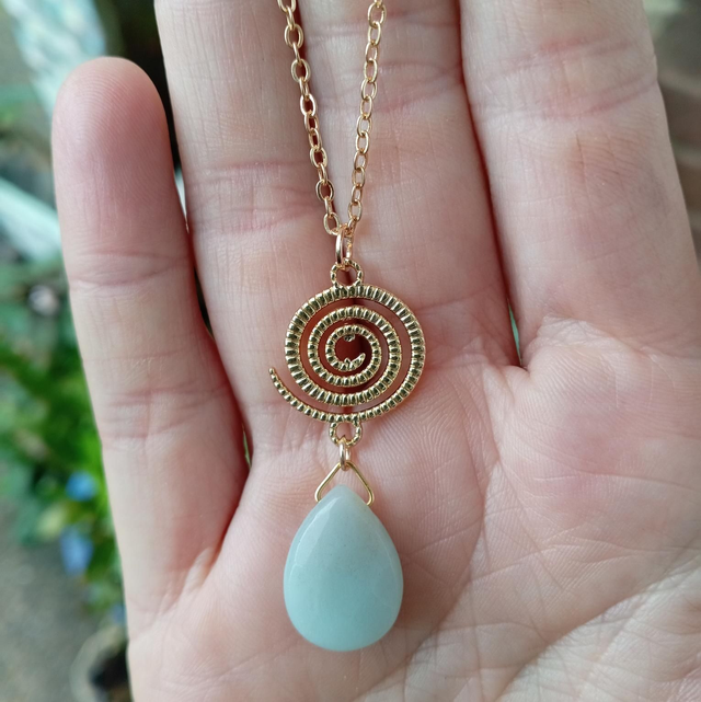 Angelite Gold Necklace