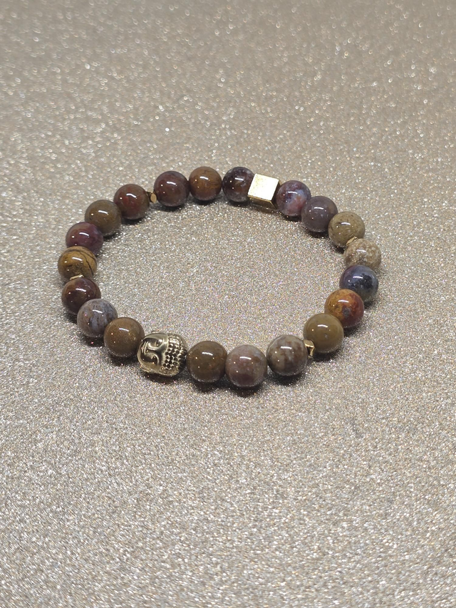 Bracelet Jaspe océan en 0,8 cm 