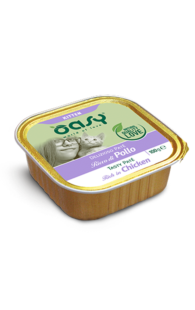 OASY CAT PATE&#039; KITTEN POLLO 100 GR