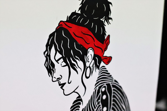 Linogravure A4 Camille