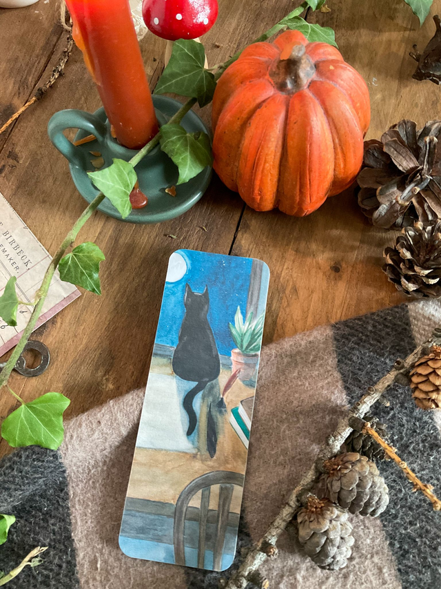 Le chat au clair de lune - marque-page