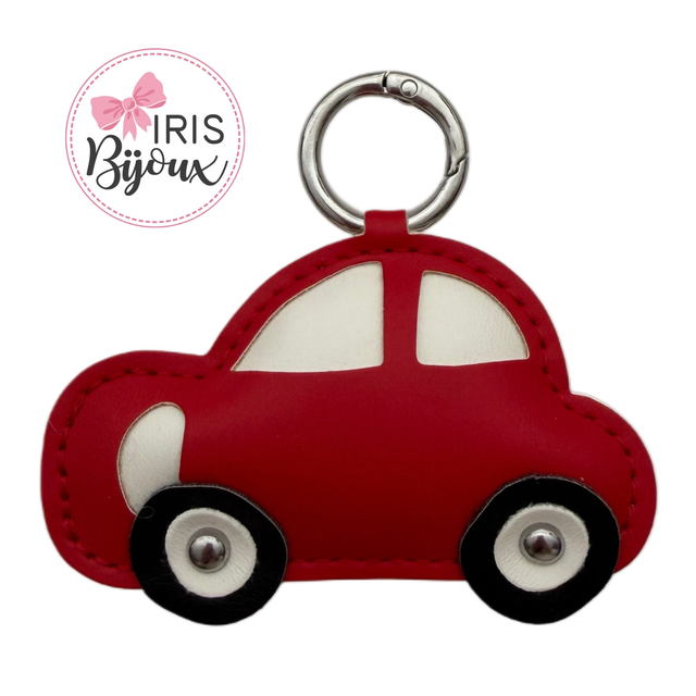 Portachiavi macchina rossa similpelle 