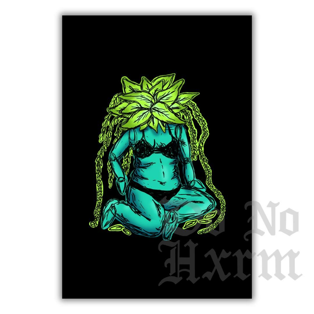 Flora Green Art Print (6x4)