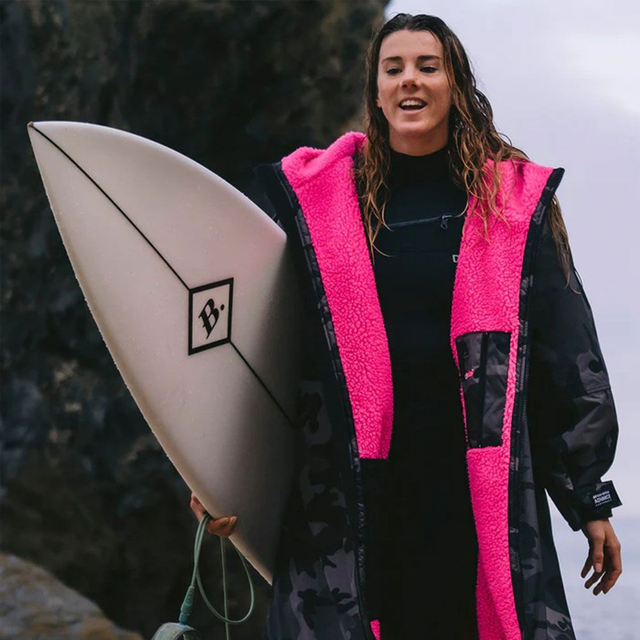 Dryrobe Black Camo Pink - Long Sleeve Changing Robe