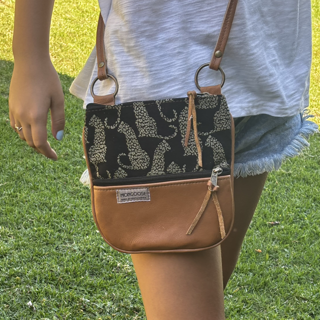 Kiki Leather Leopard Charcoal/Natural