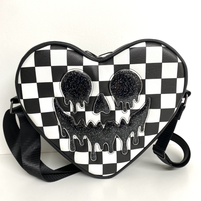 Heart shaped checkered crossbody Bag  