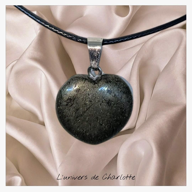 Pendentif &quot;Pyrite&quot; coeur PN-316