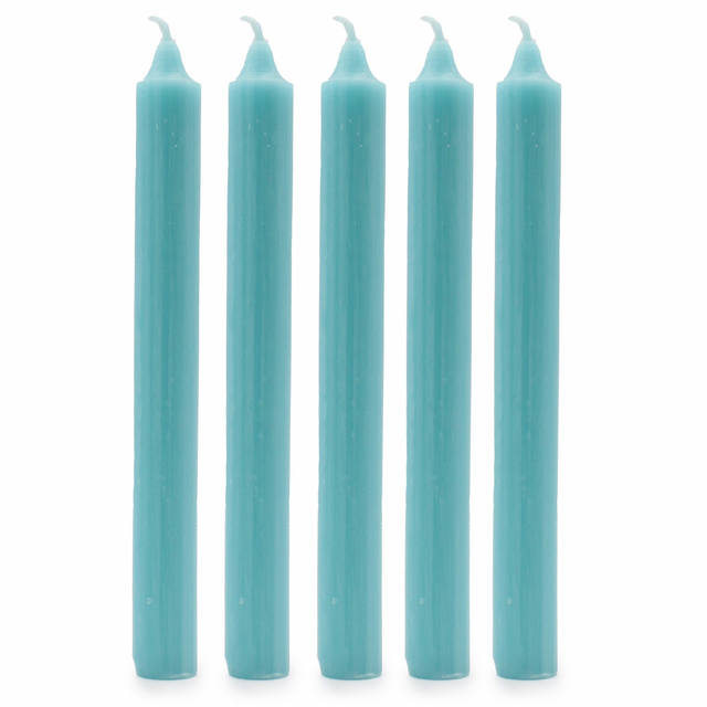 Pack of 5 Aqua Solid Colour Dinner Candles