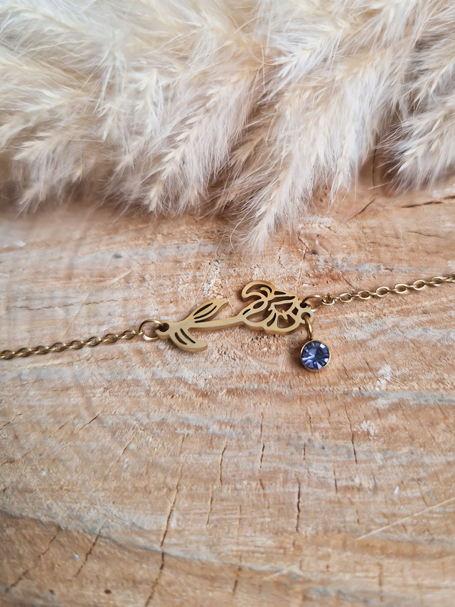 Bracelet "Fleur de Naissance" – Février : Iris