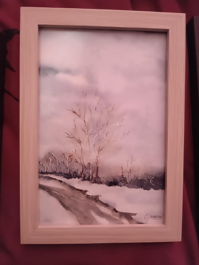Tableau Aquarelle énergétique l'hiver 