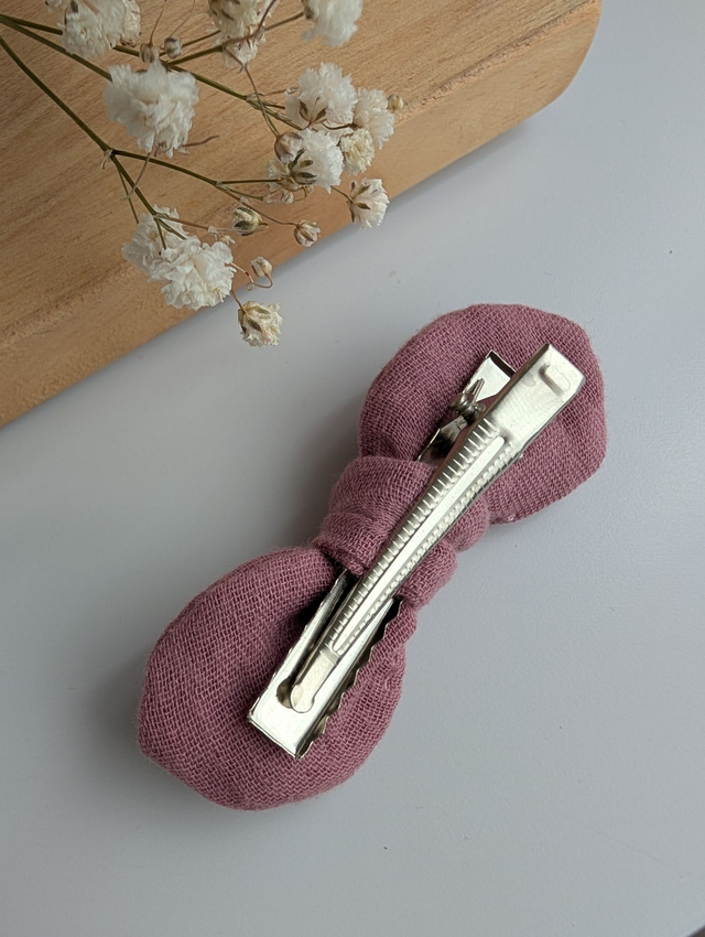 Barrette Noeud Romane pince crocodile vichy