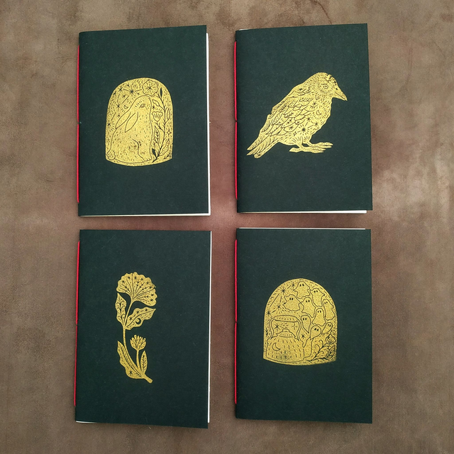 Mini carnet magique A6 - doré à la main