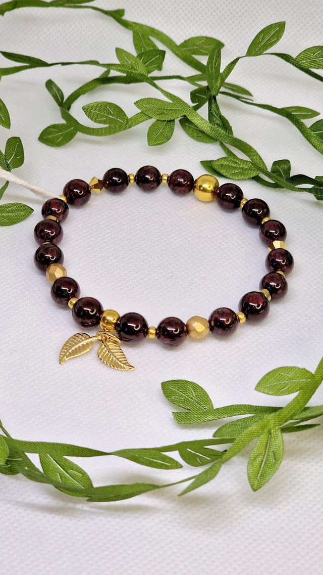 Bracelet Grenat en 0,8 cm 