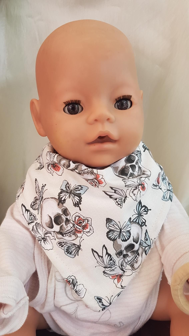 Bavoir bandana ☠ tête de mort ☠ - modèles au choix