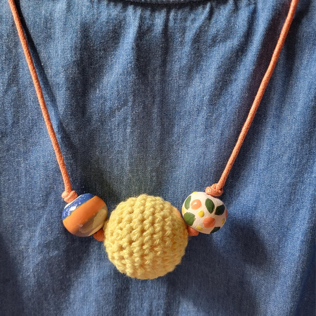 Chunky Bead Necklace - Lemon