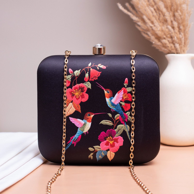 Birds and Nature Printed Clutch Bag