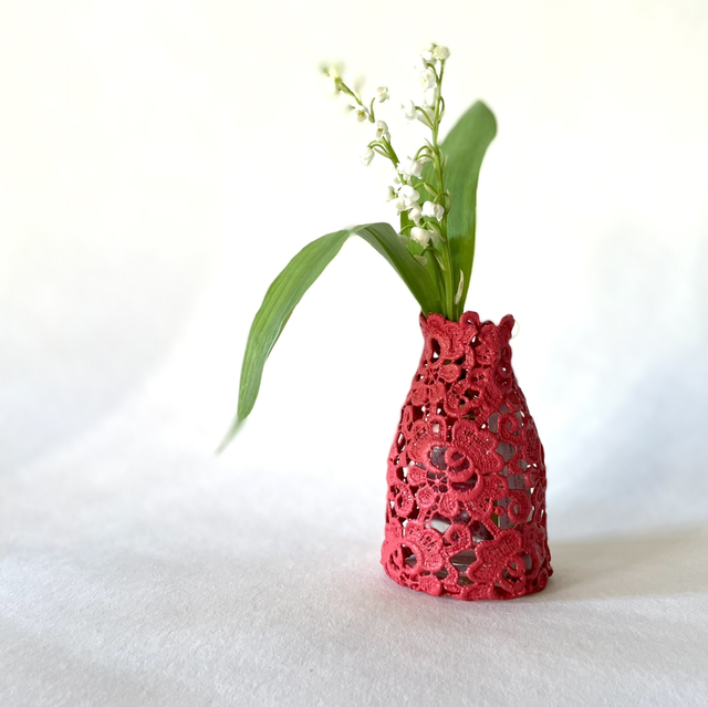 Bouteille dentelle framboise 